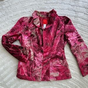 Blazer Bazar de Christian Lacroix, en viscose et polyester, toucher velours